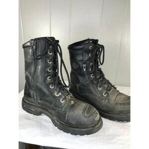 Harley Davidson Mens Riddick 8 Inch Lace Up Black Motorcycle Boots Sz 9M